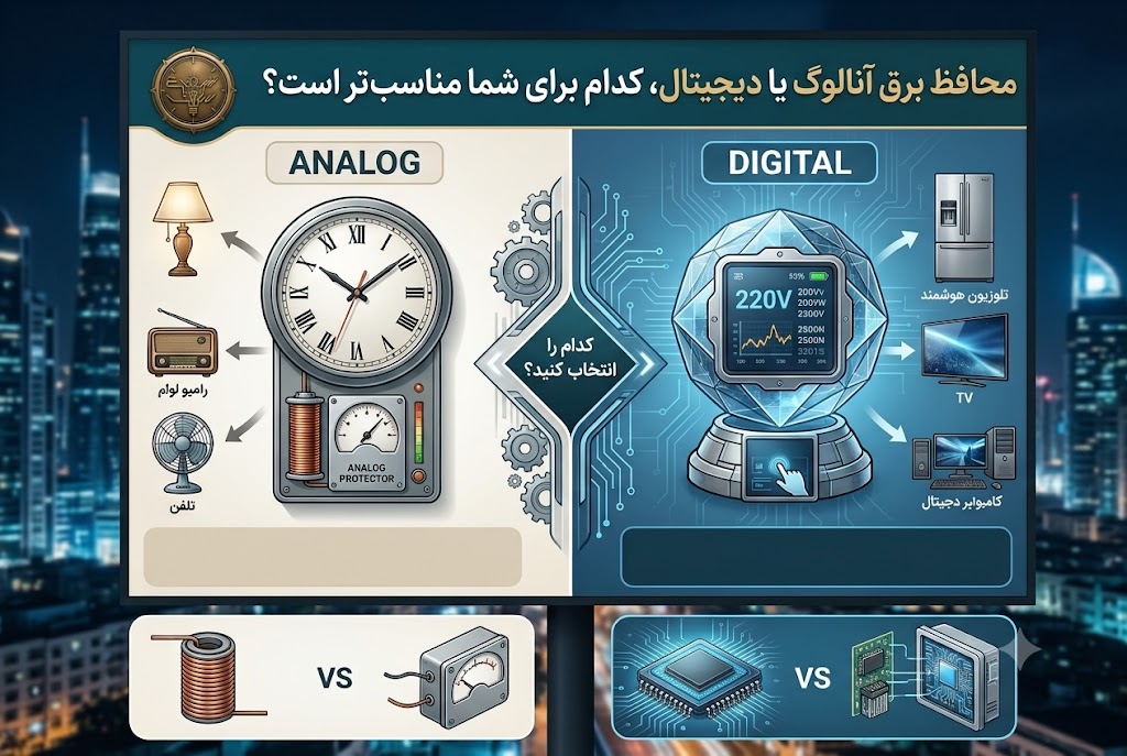 محافظ برق آنالوگ یا دیجیتال، کدام برای شما مناسب‌تر است؟