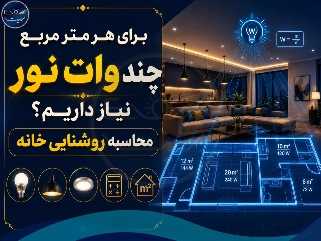 برای هر متر مربع چند وات نور نیاز داریم؟ محاسبه روشنایی خانه