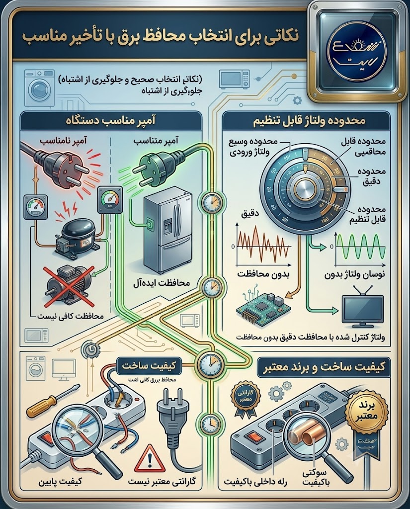 محافظ برق با تأخیر چیست و چه کاربردی دارد؟ 4 نکاتی برای انتخاب محافظ برق با تأخیر مناسب