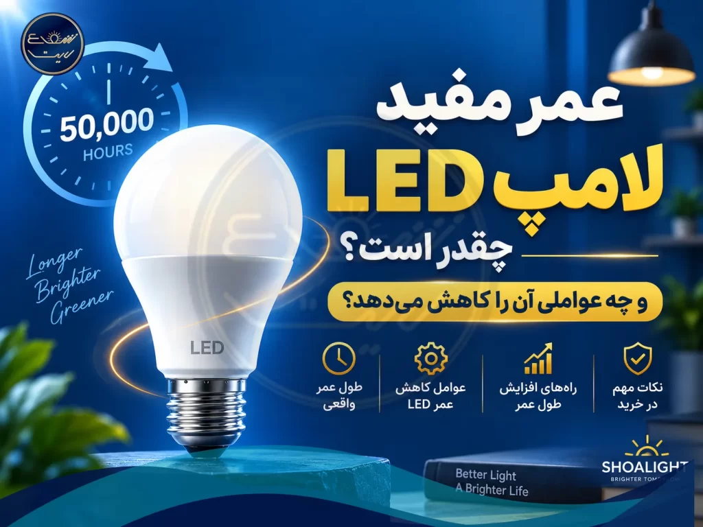 عمر مفید لامپ LED چقدر است و چه عواملی آن را کاهش می‌دهد؟
